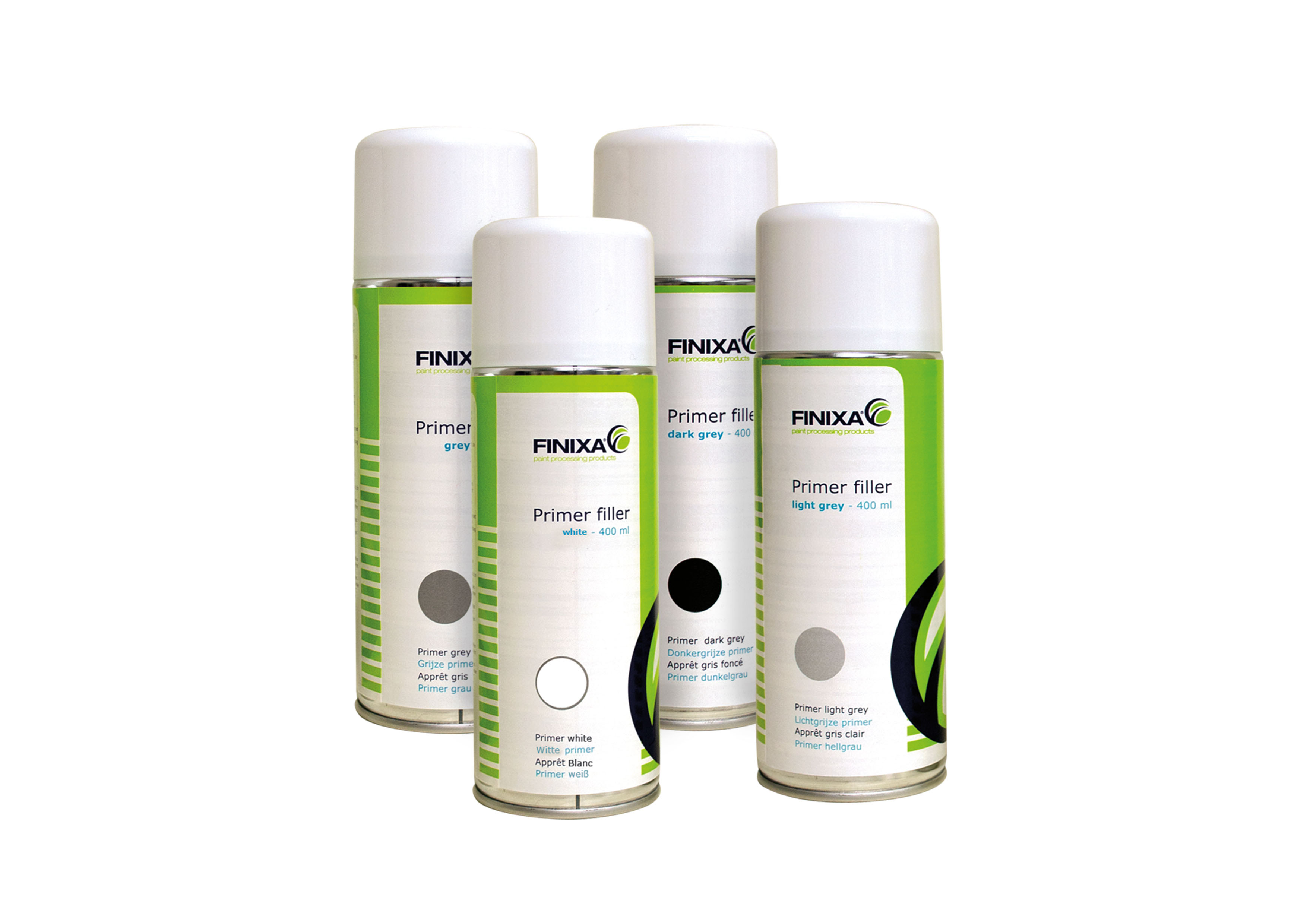 Primer Filler Spray, Wit, Grijs, Lichtgrijs, Donkergrijs